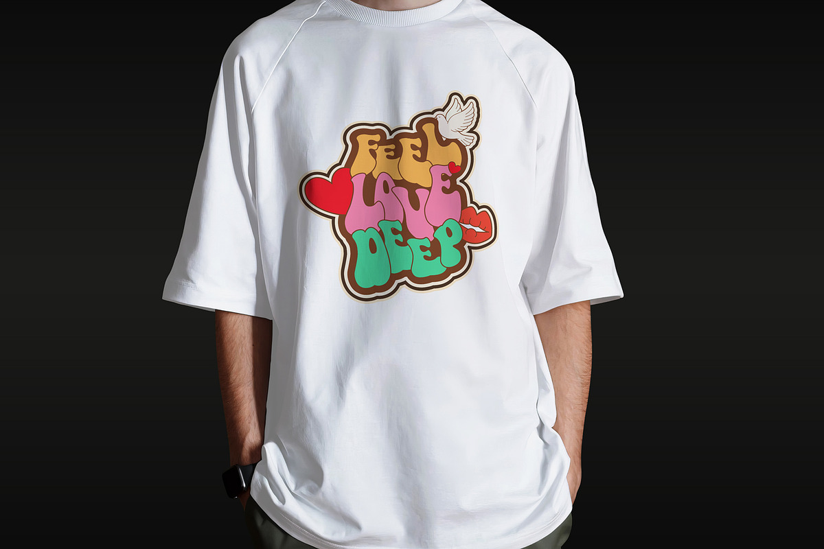 Feel Love Deep Retro T-Shirt Design, an Object Illustration by Ahluva Studio (Photo 3 of 6)