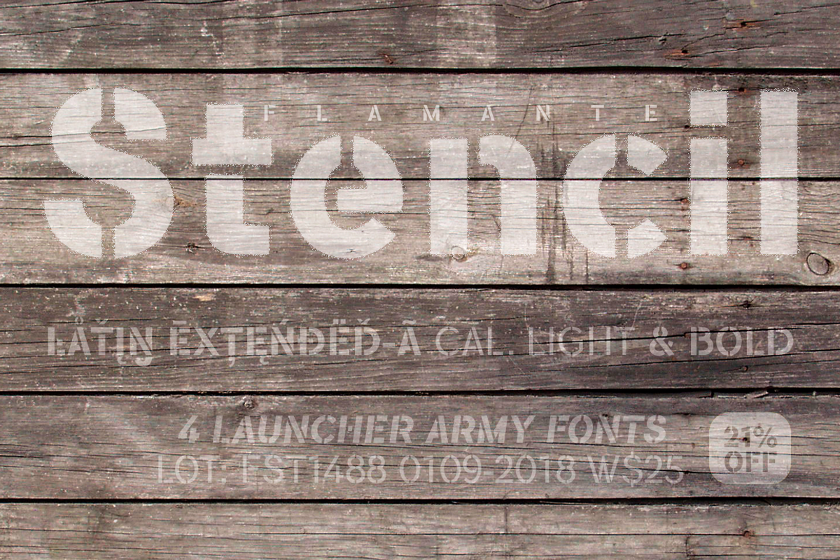 Flamante Stencil -4 fonts-