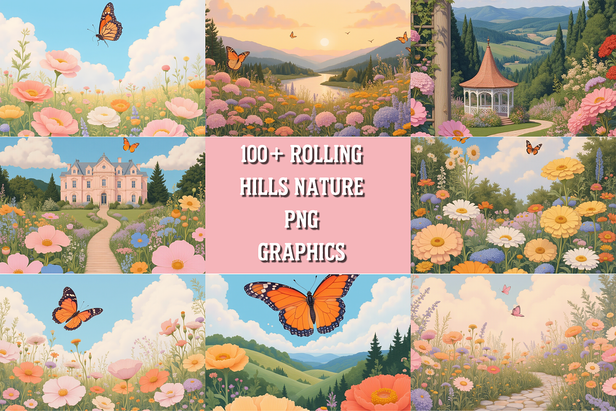 Countryside Landscape Backgrounds, a Background Graphic by Jakayla Digital Co (Photo 8 of 9)