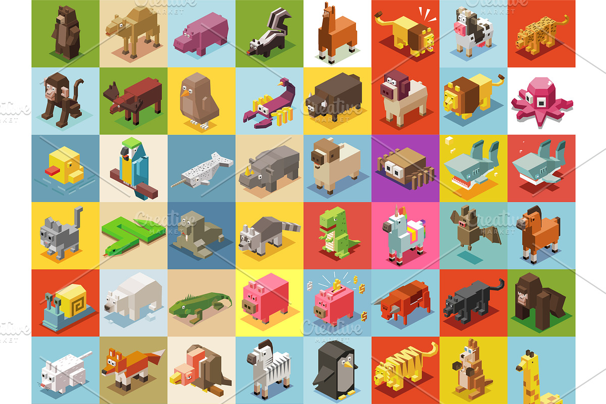 3D Illustration Isometric Collection, an Animal 3D Model by Designbytowo (Photo 1 of 16)