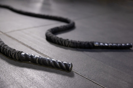 Battle Rope on Gym Floor, a Sports & Recreation Photo by charnsitr