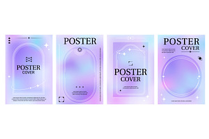 Purple Gradient Y2k Posters