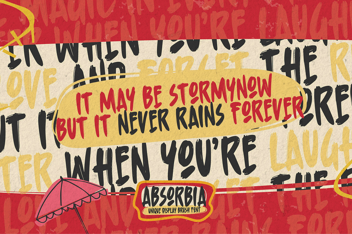 Absorbia – Unique Display Brush Font, a Handwritten Font by Almarkhatype (Photo 7 of 8)