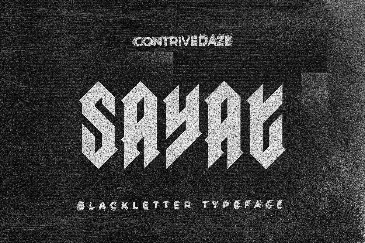 SAYAT BOLD BLACKLETTER TYPEFACE, a Blackletter Font by CONTRIVEDAZE (Photo 1 of 7)