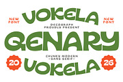 Qenary Vokela – Chunky Sans Serif, a Sans Serif Font by decographstud (Thumbnail 1 of 7)