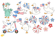 Patriotic Silly Goose PNG Clipart, a Seasonal Illustration by LemonDesign (Thumbnail 3 of 3)