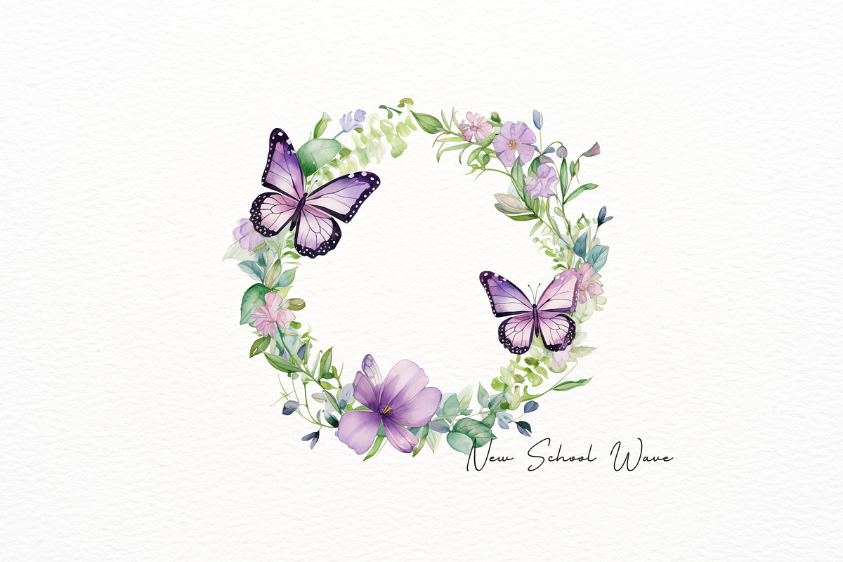 Purple and Green Wildflower Wreath, an Object Illustration by New-School-Wave (Photo 4 of 5)