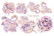 Snake Hydrangeas Garden Clipart, a Decorative Illustration by Shabbypie (Thumbnail 16 of 20)