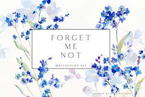 Forget-me-not watercolor