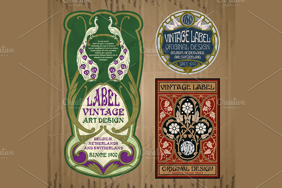 Label Art Nouveau - sets, a Decorative Illustration by Stanislav Kharchevskyi (Photo 3 of 8)