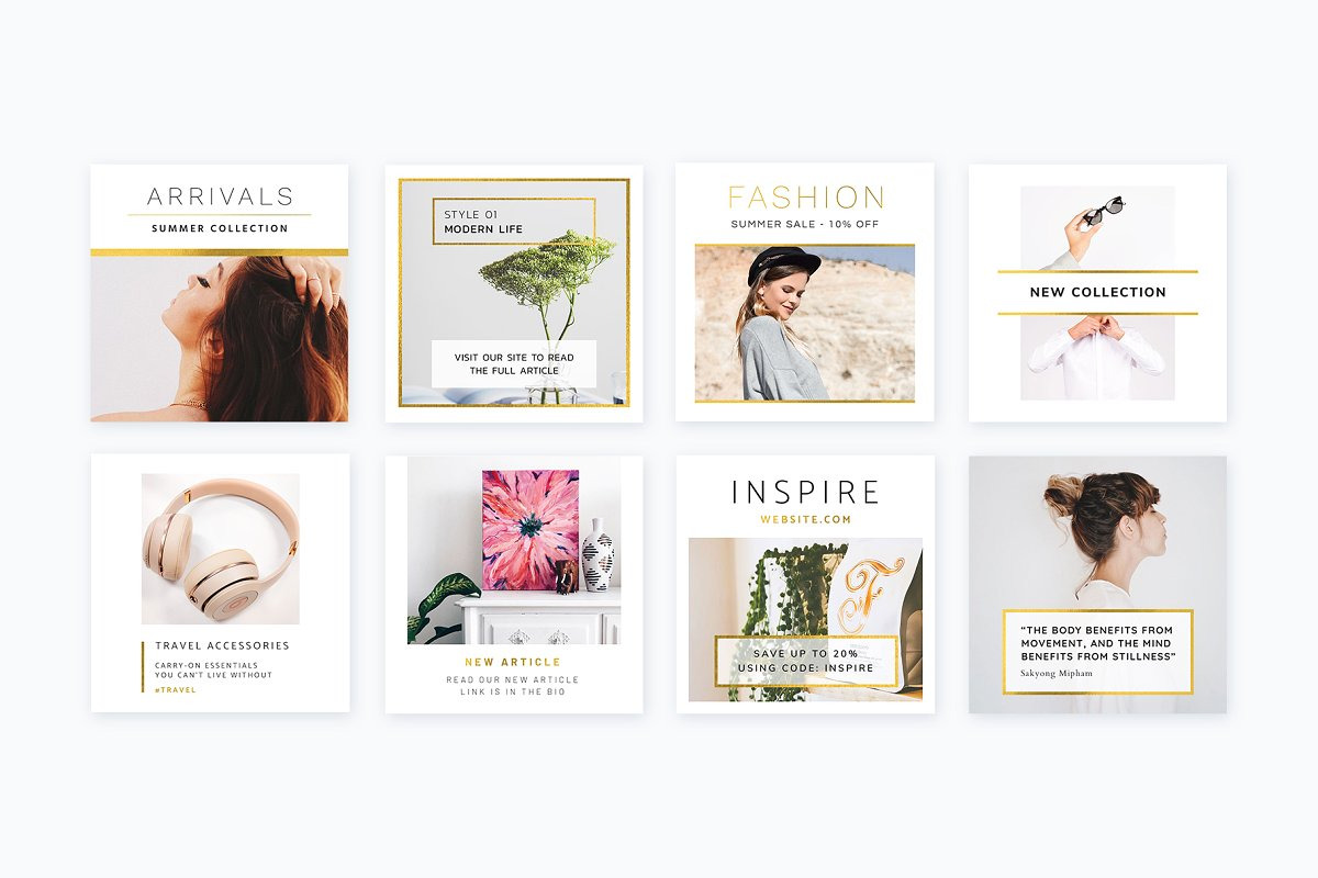 Instagram Posts Gold | PS, a Social Media Template by Poego Social