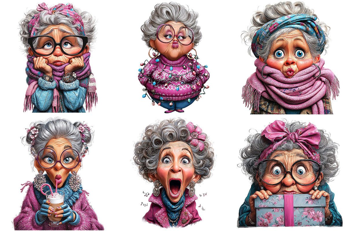 Crazy Old Lady Christmas Sublimation, an Illustration by Craft Nest (Photo 8 of 9)