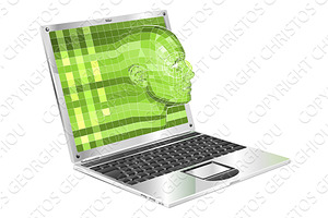 Face Wireframe 3D Computer, a Technology Illustration by Christos Georghiou