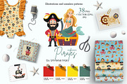 Pirates Vector Clipart Set, a Seasonal Illustration by Universe Mary (Thumbnail 1 of 9)
