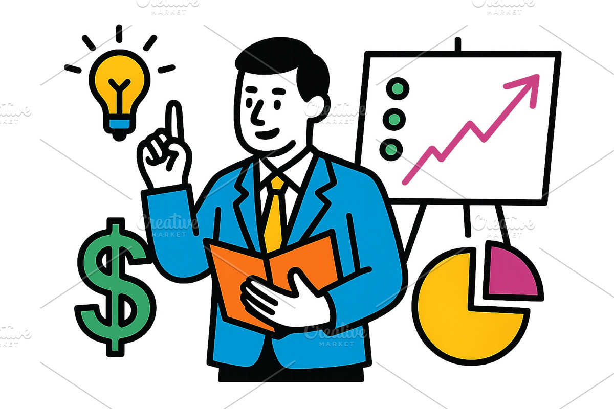 Business professional presents, a Person Illustration by ZinetroN