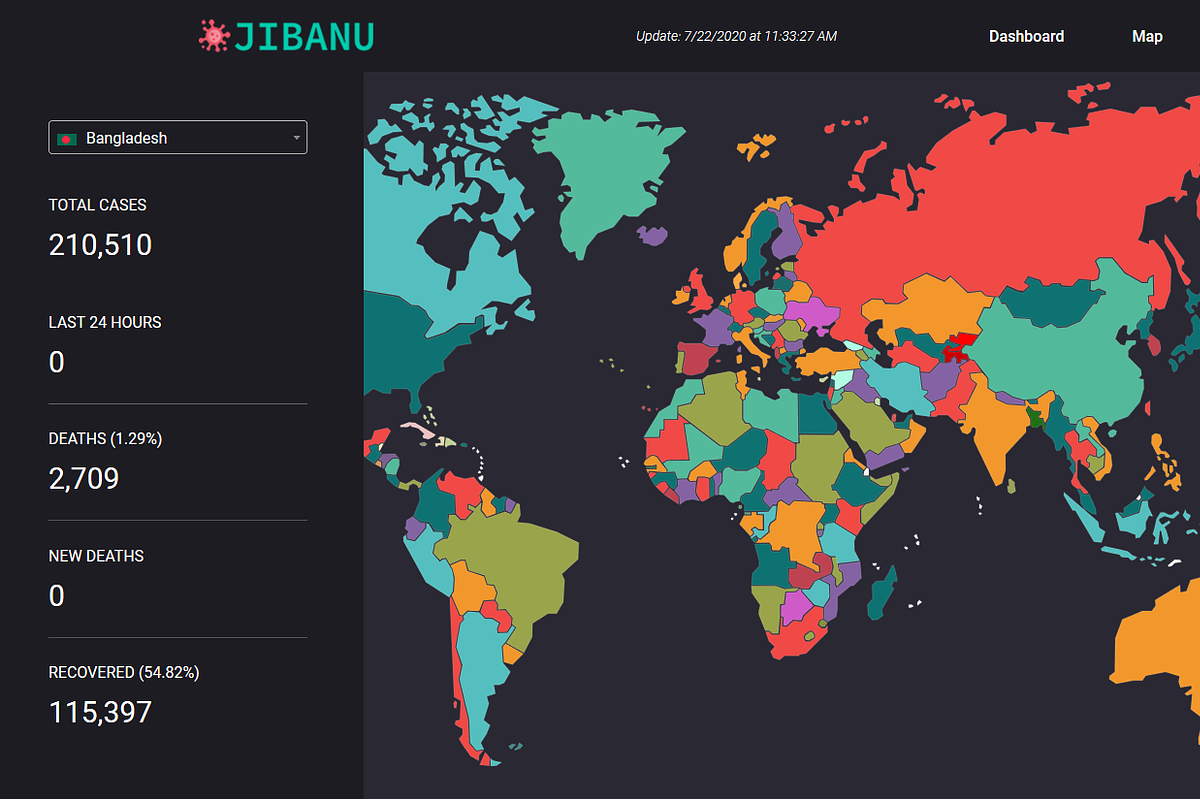 Coronavirus Statistics Dashboard, a HTML Template by HasThemes (Photo 2 of 3)