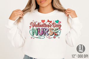 Valentine's Day Nurse Sublimation, an Illustration by Designking