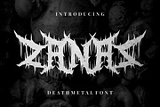 Zanaz - Deathmetal Font, a Blackletter Font by Garisman Std (Thumbnail 1 of 8)