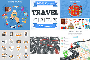 Vacation and Travel Themes, a Technology Illustration by TAlex