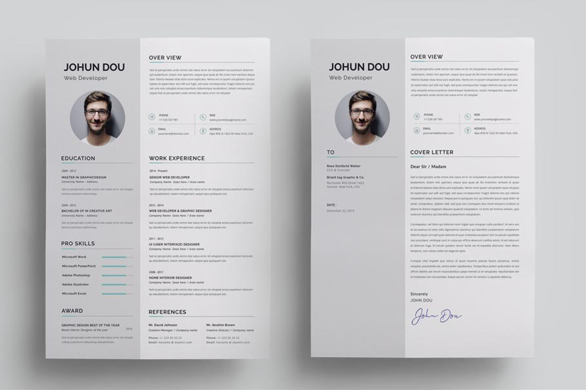 Elegant Resume / CV, a Resume Template by Pxl_graphic (Photo 4 of 6)