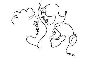 Women faces different nationalities, a Person Illustration by Valenty