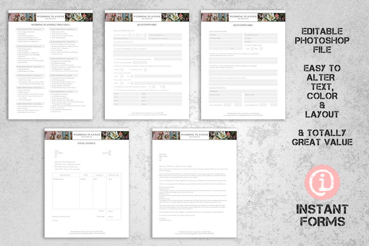 Wedding Planner Forms, a Stationery Template by InstantForms (Photo 2 of 3)