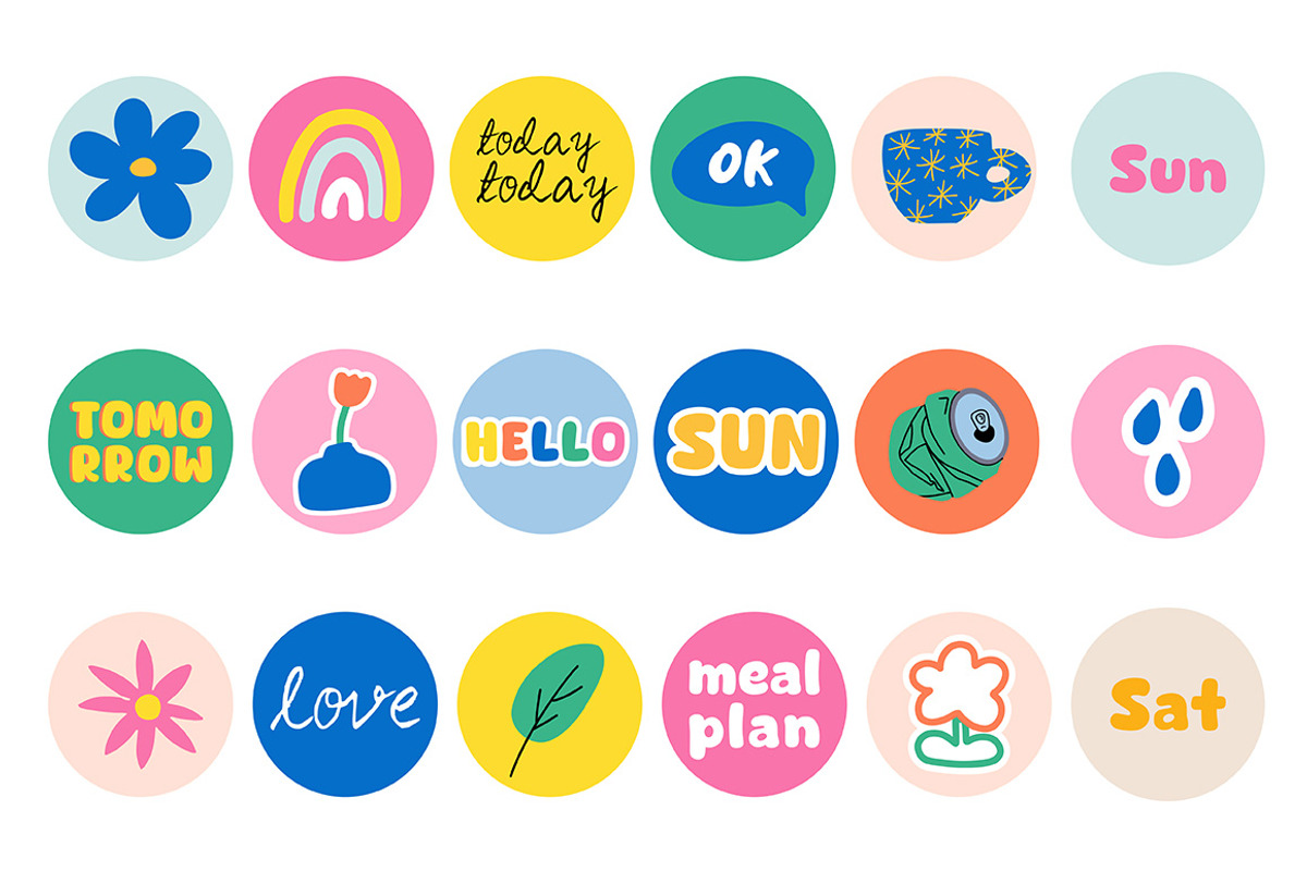 Dopamine Daily Planner Stickers, an Object Graphic by Zeukaa (Photo 4 of 11)