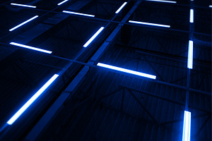 Industrial blue framework with led i