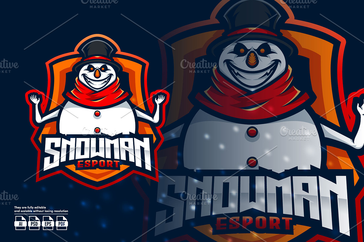 Snowman Mascot Esport Logo, a Branding & Logo Template by prps.std (Photo 1 of 3)
