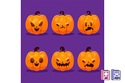 Halloween Pumpkin Head Collection, a Decorative Illustration by MISS CHATZ (Thumbnail 1 of 3)