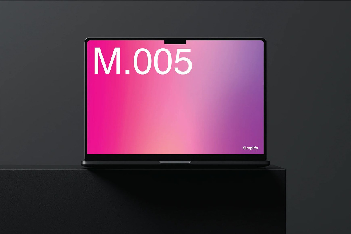 Minimalist MacBook Screen Mockup, a Device Mockup by Simplify Creative (Photo 1 of 2)