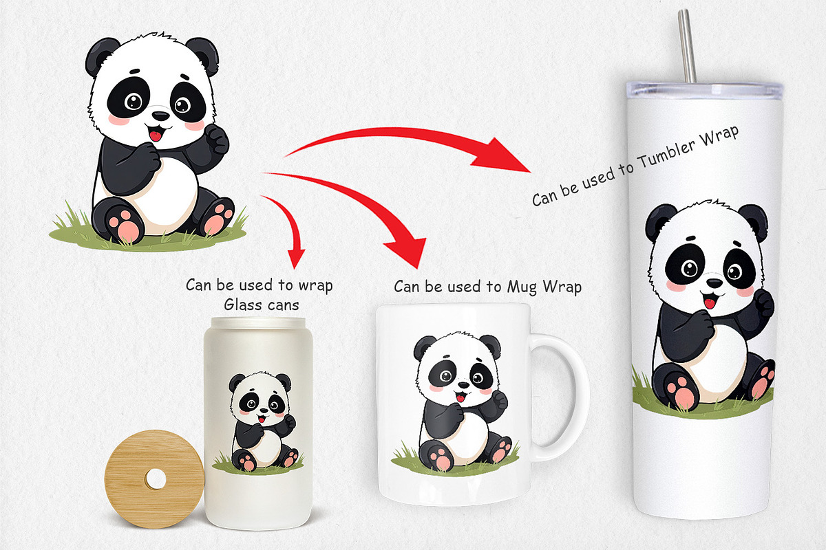 Cute Baby Panda Clipart, a Graphic by Artnoy (Photo 4 of 5)