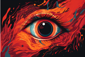 Eye Fire Art. Generate Ai