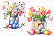 Easter Jars Watercolor Clipart, a Decorative Illustration by LekoArt (Thumbnail 5 of 9)