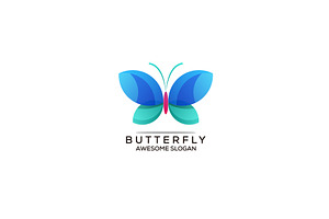 Butterfly Logo Gradient Template