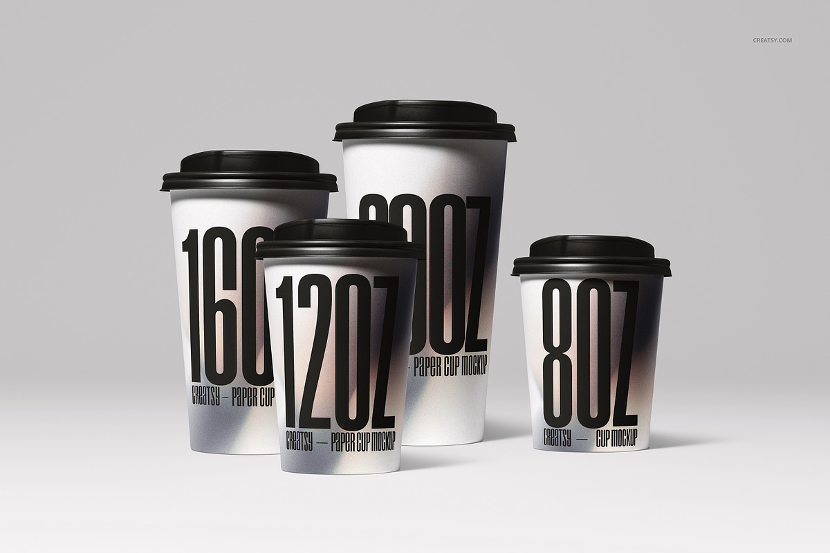 Paper Cups Mockup Set, a Packaging Mockup by Creatsy (Photo 5 of 11)