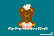Retro Bear Handdrawn Clipart, an Object Illustration by Cozy Cat Design (Thumbnail 2 of 3)