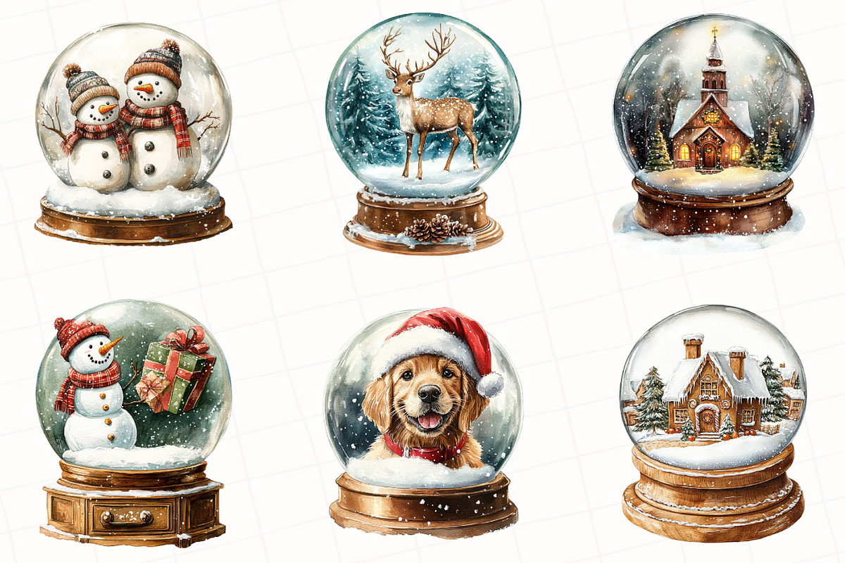 Christmas Snow Globe Clipart, an Illustration by OK Design (Photo 2 of 5)