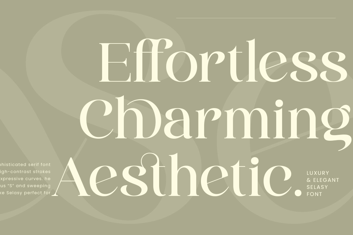 Selasy - New Modern Font, a Serif Font by roomspace creative lab (Photo 2 of 9)