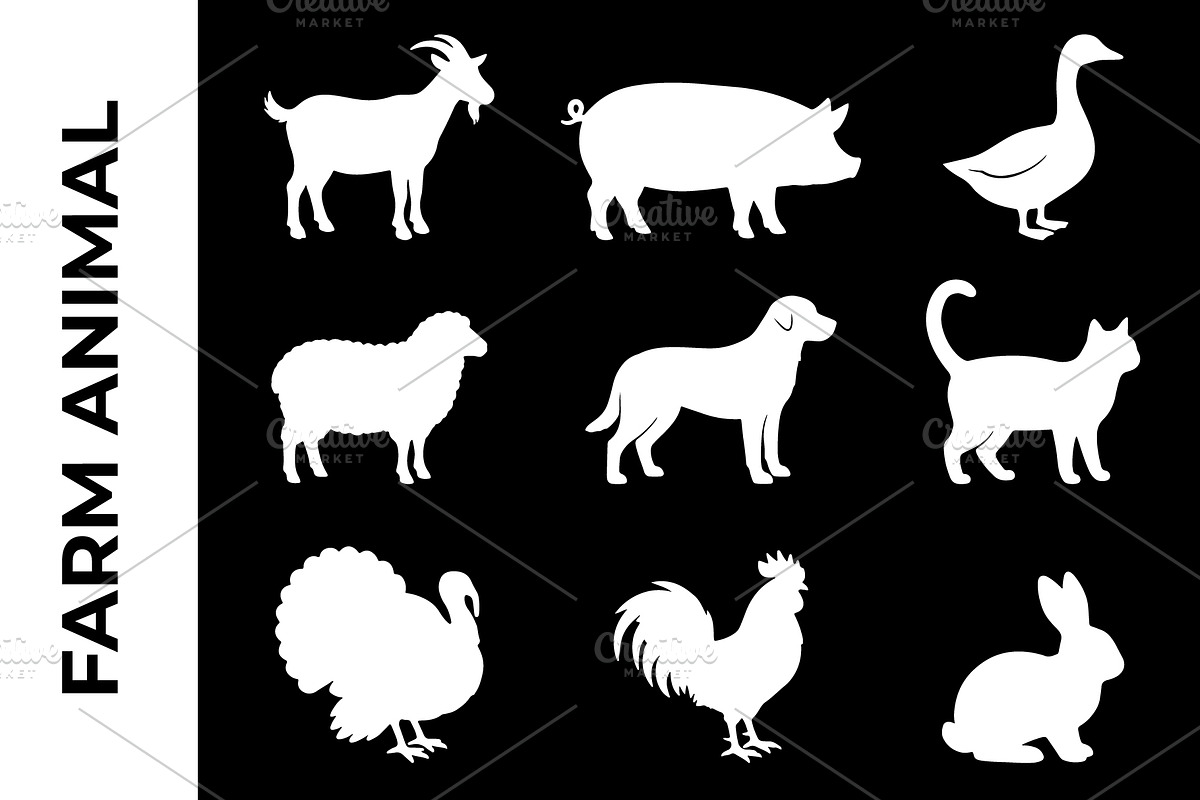 Farm Animal Silhouette Bundle, an Object Graphic by nandinigraphics (Photo 2 of 3)