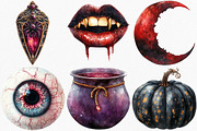 Watercolor Burgundy Halloween, an Illustration by Canvas Craft (Thumbnail 3 of 8)