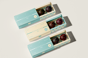 Take Away Boxes With Bonbons Mockup