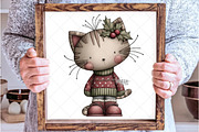 Whimsical Christmas Cat Clipart, an Illustration by SinaCreation (Thumbnail 7 of 8)