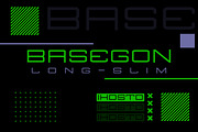 Basegon Long Slim Display Font, a Sans Serif Font by IHDSTD (Thumbnail 1 of 6)