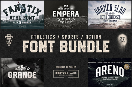 Sports Display Font Bundle BTL.1, a Serif Font by BoxTube Labs
