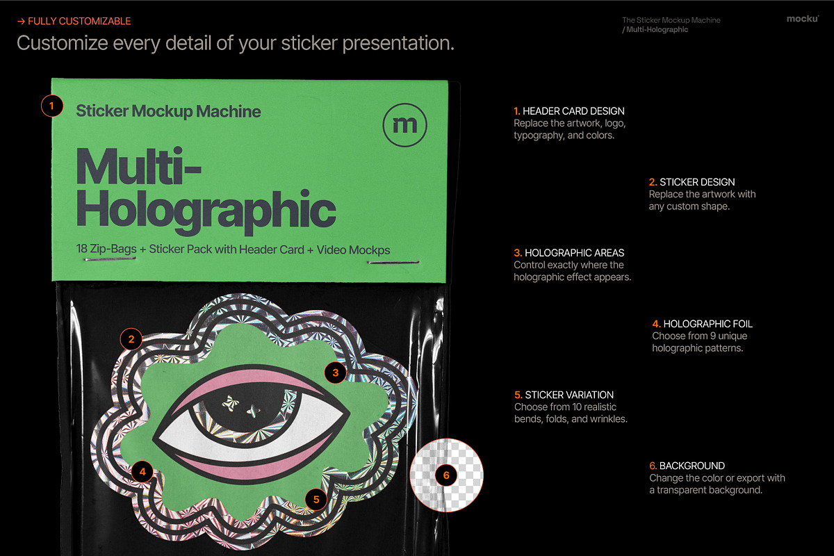 Sticker Mockup Machine Multi-Holo, a Packaging Mockup by Mocku (Photo 21 of 22)