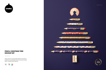 Pencil Christmas Tree Mockup, a Pens & Pencil Mockup by creatsy5
