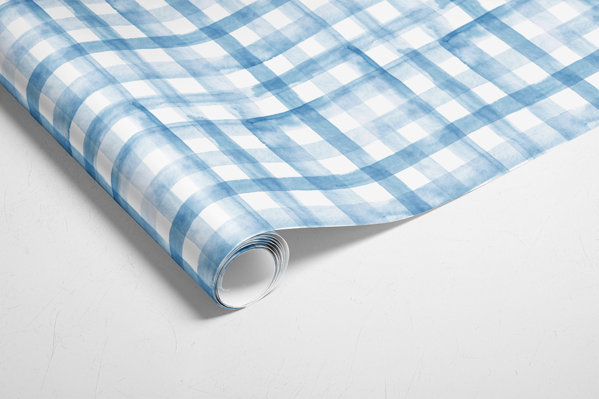 Watercolour plaid in light blue, a Pattern Graphic by Anya-D (Photo 4 of 6)