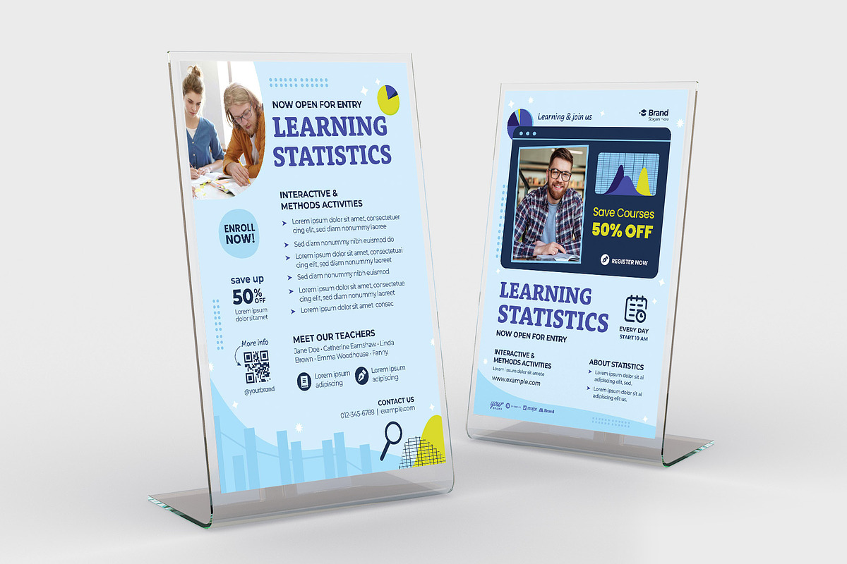 Statistics Education Flyer Template, a Flyer Template by BrandPacks