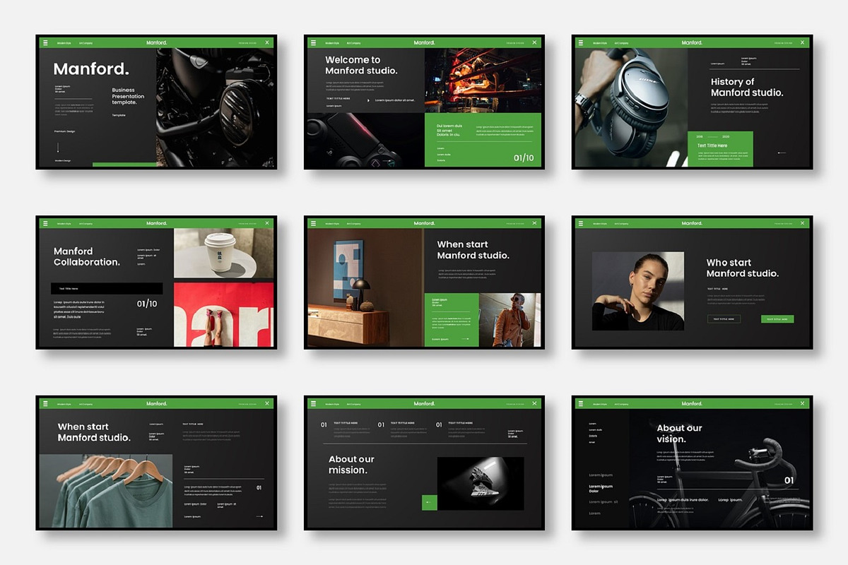 Manford  – Business PowerPoint Templ, a Presentation Template by Dens Creative Studio (Photo 2 of 6)
